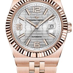 PAGANI DESIGN Rose Gold and Silver Automatic Watch men’s